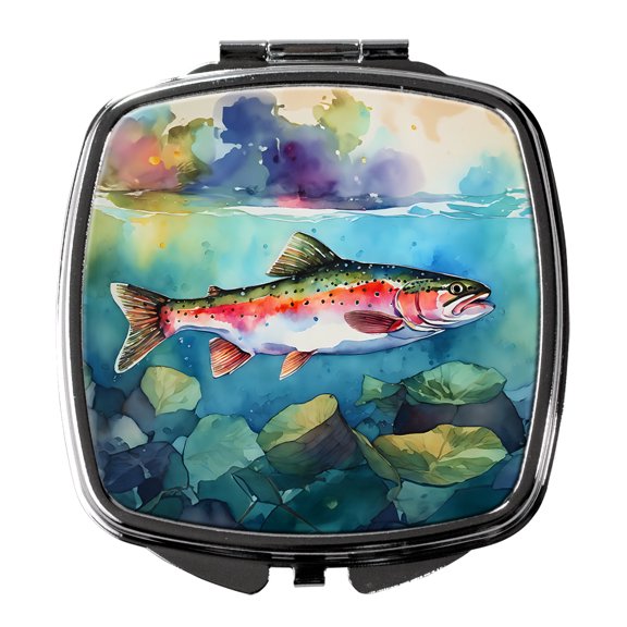 Rainbow Trout Compact Mirror 2.75 in x 3 in