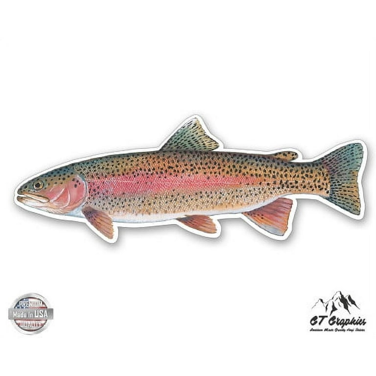 Rainbow Trout Fish - 12 Vinyl Sticker Waterproof Decal 