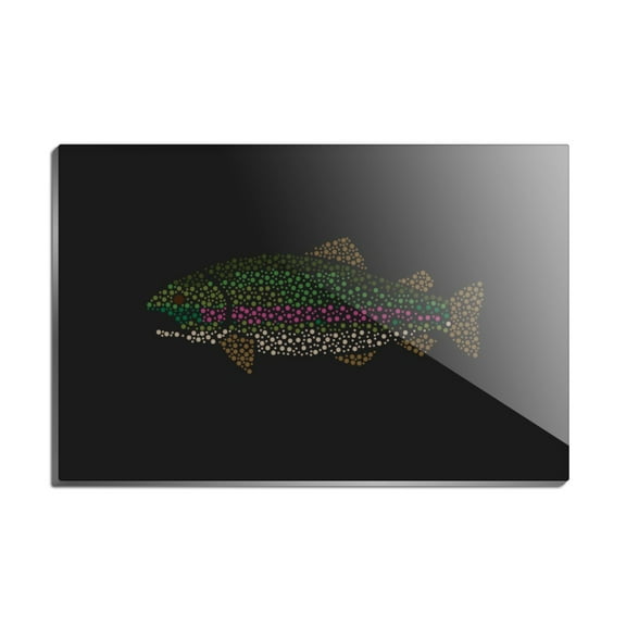 Rainbow Trout Fish Dots Spots Pattern Rectangle Acrylic Fridge Refrigerator Magnet