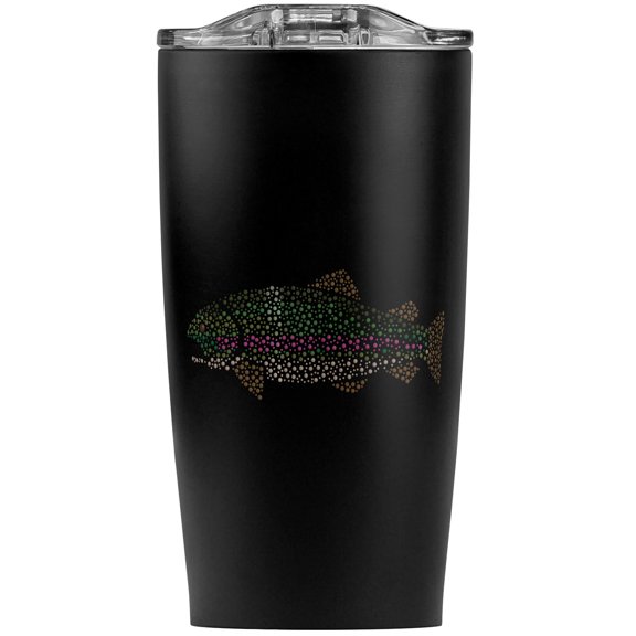 Rainbow Trout Fish Dots Spots Pattern Stainless Steel 20 oz Travel Tumbler, Vacuum Insulated & Double Wall with Leakproof Sliding Lid | Great for Coffee/Hot Drinks and Cold Beverages