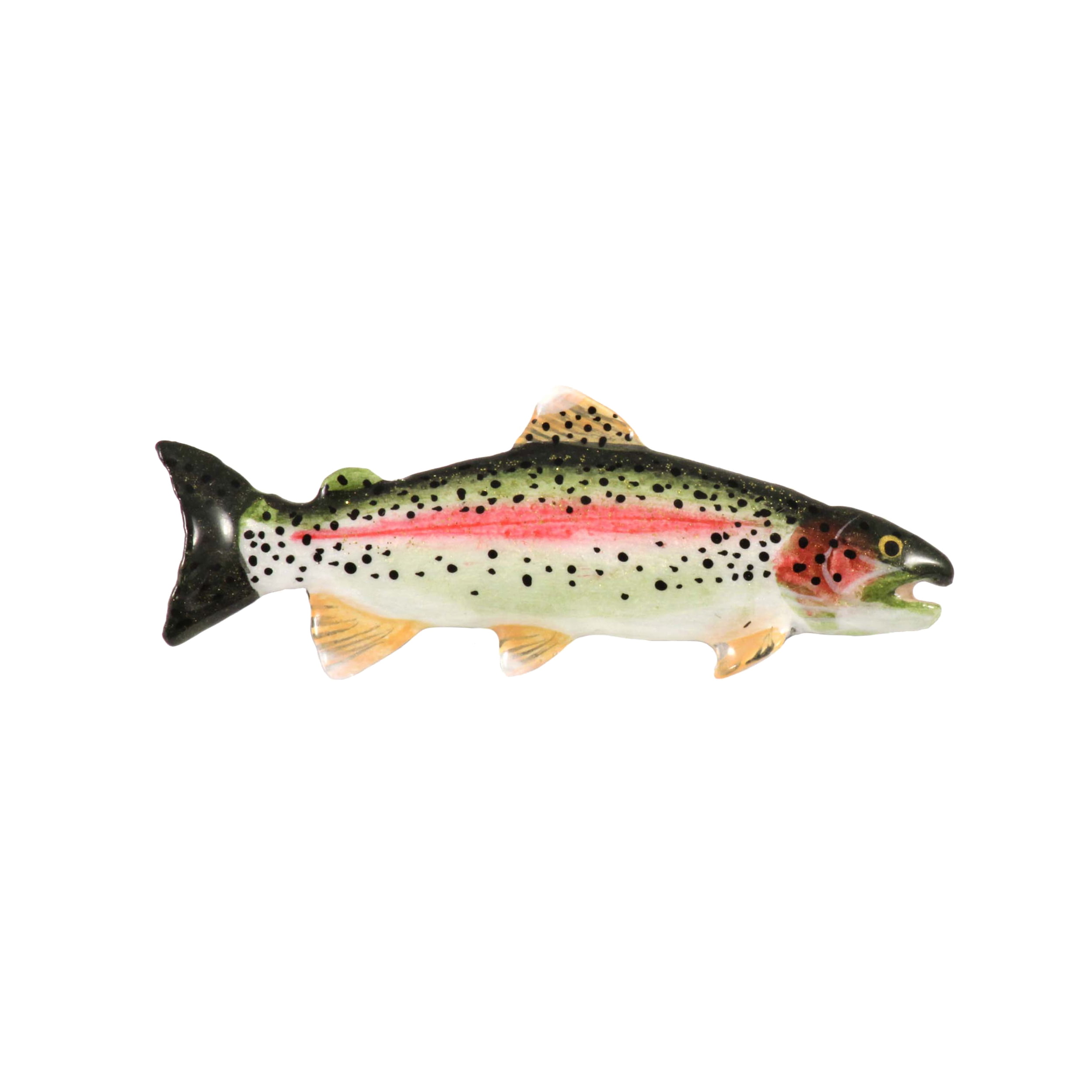 Rainbow Trout, Fish, Fishing, Hand Painted, Hat, Lapel, Pin, Brooch, Pins,  Handmade in USA. Over 200 Fish Designs Available, Creative Pewter Designs  FP001A 