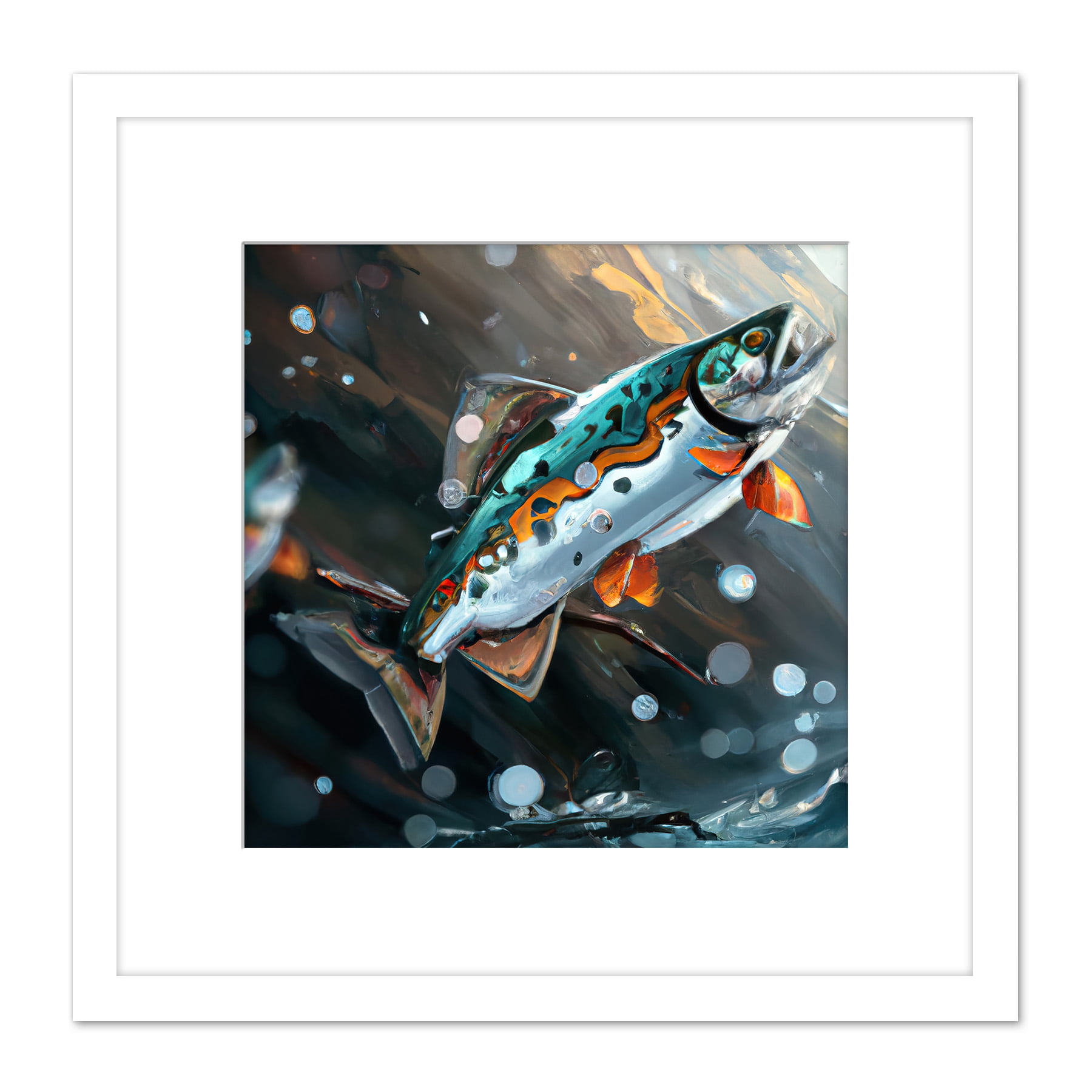 Fish Jumping Out Of Water Painting