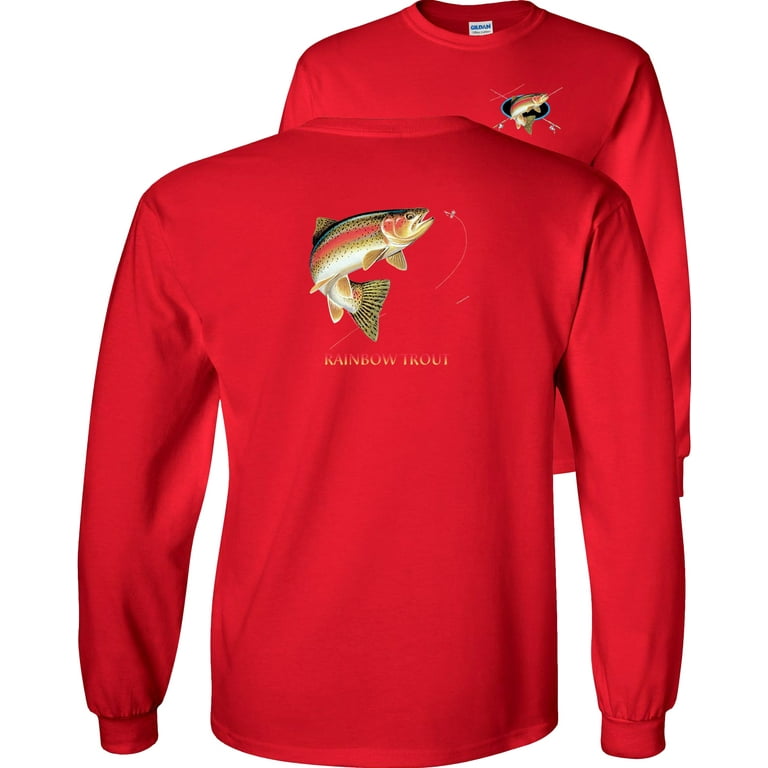 Rainbow Trout Going For Lure Profile Fishing Long Sleeve T-Shirt