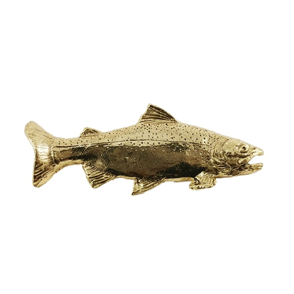 Rainbow Trout Pin, FG001PR, Very Large, 3 inch, Lapel, Hat, Pins, Brooch, Brooches, Freshwater fish, Jewelry, Metal, Gift, Handmade in the USA, 200 Fish Designs Available (Gold Plated)