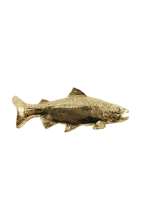 Rainbow Trout Pin, FG001PR, Very Large, 3 inch, Lapel, Hat, Pins, Brooch, Brooches, Freshwater fish, Jewelry, Metal, Gift, Handmade in the USA, 200 Fish Designs Available (Gold Plated)