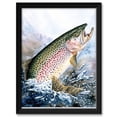 thumbnail image 1 of Rainbow Trout Professionally Framed Art Print from Watercolor by Artist Dave Bartholet Framed Art Size: 20" x 26", 1 of 5