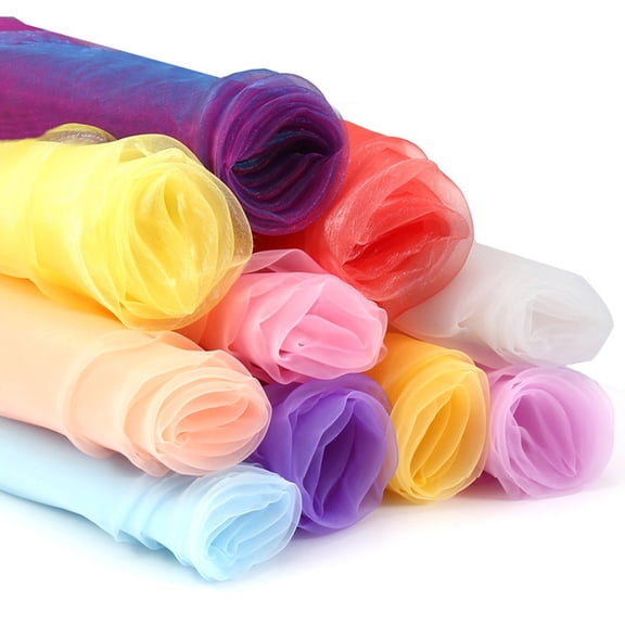 Rainbow Tulle 2Meters Multi Color Sheer Gauze Fabric For Festival Event Birthday Celebrations Craft Projects