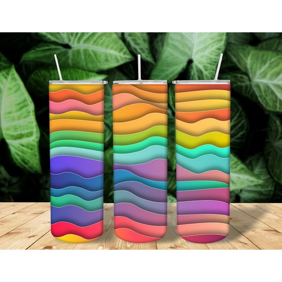 Rainbow Tumbler LBTGQ. Queer 20oz Tumbler Cup with Straw and Lid,