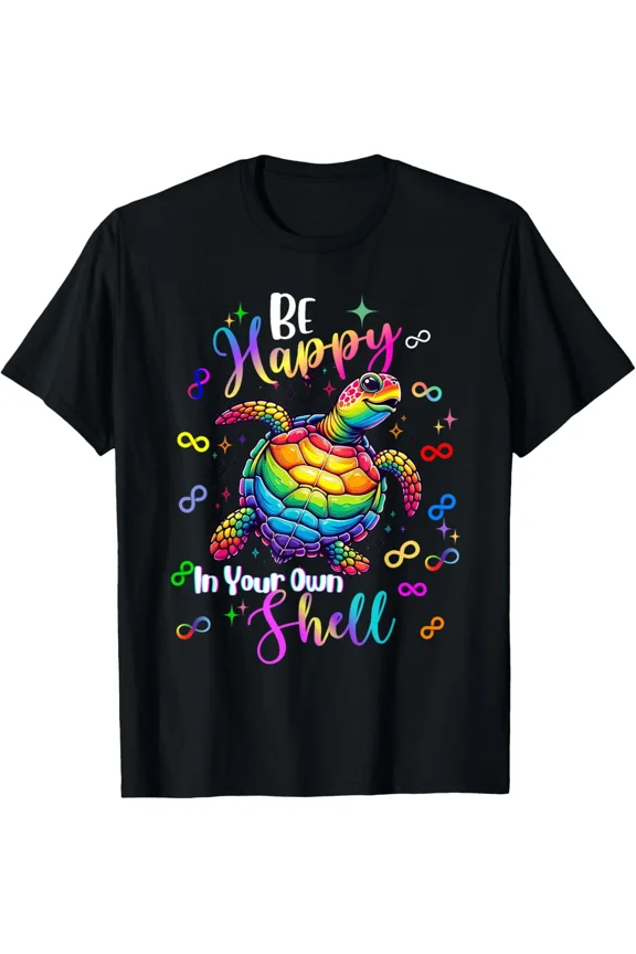 Rainbow Turtle Be Happy In Your Own Shell For An Autism Gift New G200 Unisex T-Shirt, Up to 5XL