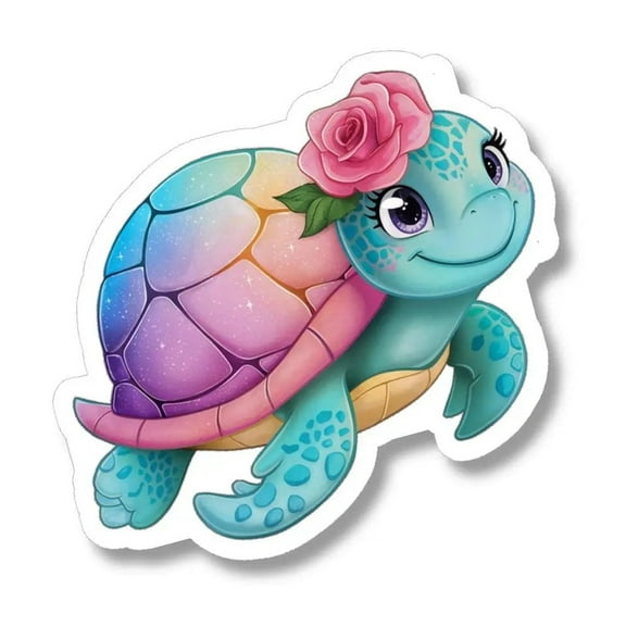 Rainbow Turtle Waterproof Sticker
