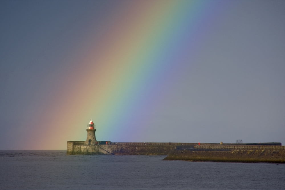 Rainbow Tyne And Wear England Canvas Art - John Short Design Pics (17 x 11)