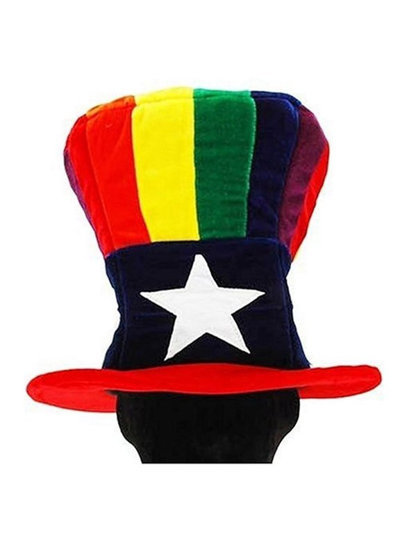 Patriotic Rainbow Uncle Sam Velvet Adult Costume Hat
