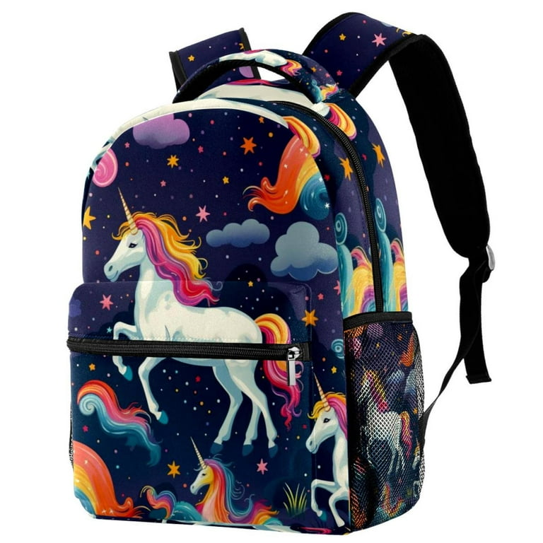 Rainbow unicorn bookbag hotsell
