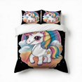 thumbnail image 1 of Rainbow Unicorn Bedding Set 3 Pcs Soft Microfiber Quilt Cover For Bedroom Decor, Comforter Cover With 2 Pillowcase, 1 of 5
