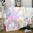 thumbnail image 1 of Rainbow Unicorn Blanket Queen Size Ombre Purple Unicorn Throw Blanket Unicorn Bedroom Decor Cartoon Kawaii Fuzzy Blanket Romantic Elegant Butterfly Botanical Leaves Bed Blanket, 1 of 6