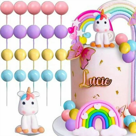 Rainbow&Unicorn Cake Topper Birthday Party Decorations Girls Reusable For Girls