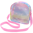 thumbnail image 1 of Kids Rainbow Unicorn Clear Doll Accessories Bag, Portable Transparent Toy Storage Backpack for Baby Doll Feeding Sets, Girls Play Pretend Handbag, 1 of 15