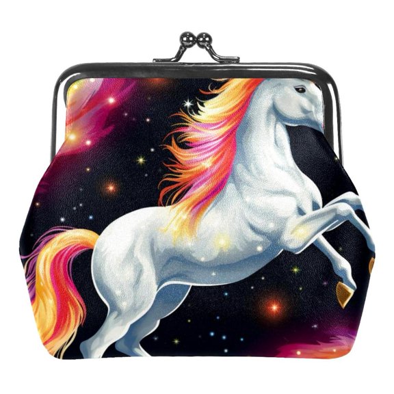 Rainbow Unicorn Coin Purse Vintage Pouch Kiss-lock Change Purse Wallets