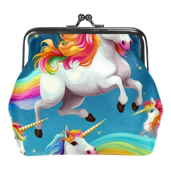 Rainbow Unicorn Coin Purse Wallet Bag Change Pouch Gifts for Women Kids Girls Key Holder