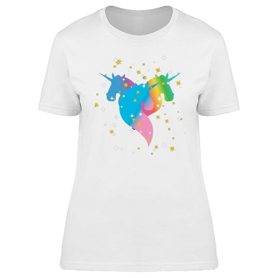 Rainbow Unicorn Cool Art T-Shirt Women -Image by Shutterstock, Female Medium