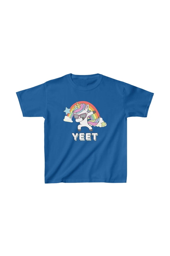 Rainbow Unicorn Dab 'Yeet' Kids T-Shirt - Fun and Trendy!