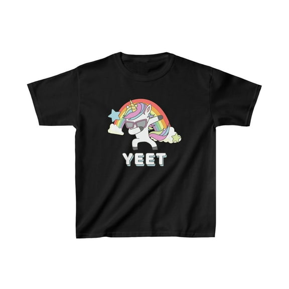 Rainbow Unicorn Dab 'Yeet' Kids T-Shirt - Fun and Trendy!