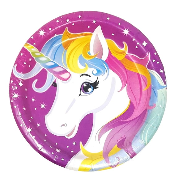 Rainbow Unicorn Dessert 6-3/4" Party Plates - Pack of 8