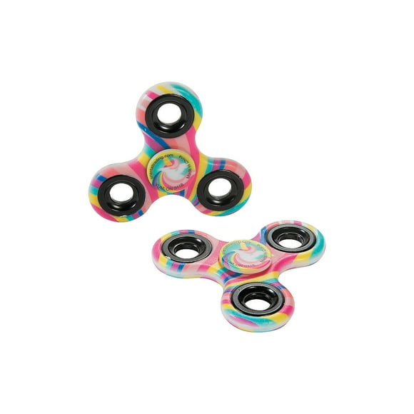 Rainbow Unicorn Fidget Spinner - Party Favors - 12 Pieces