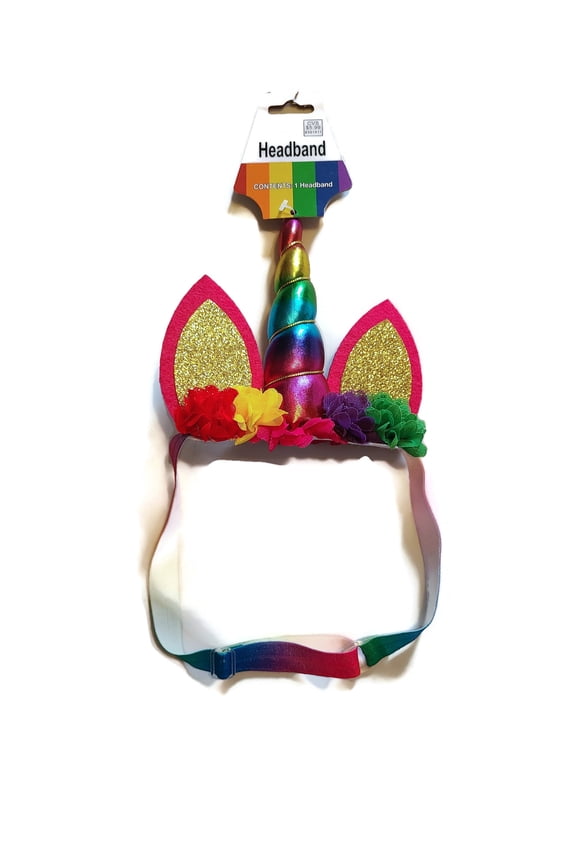 Rainbow Unicorn Flower Headband, Adult Headband