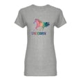 thumbnail image 1 of Rainbow Unicorn  Graphic Shaped T-Shirt Women -Image by Shutterstock, Female Small, 1 of 2