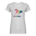 thumbnail image 1 of Rainbow Unicorn  Graphic Shaped T-Shirt Women -Image by Shutterstock, Female XX-Large, 1 of 2