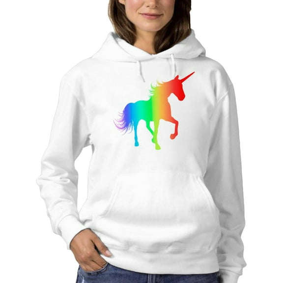 Rainbow Unicorn Hoodie Women -SPIdeals Designs, Female XX-Large