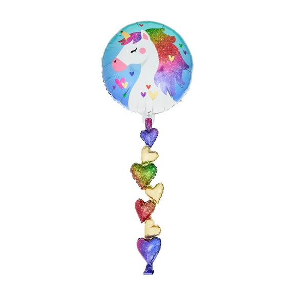 67" Rainbow Unicorn Balloon with Inflatable Tail, by Way To Celebrate