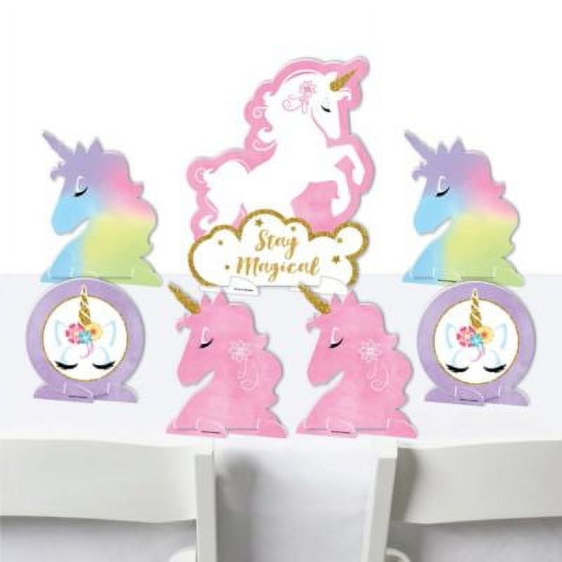thinkstar 9Pcs Unicorn Party Decorations, Rainbow Unicorn