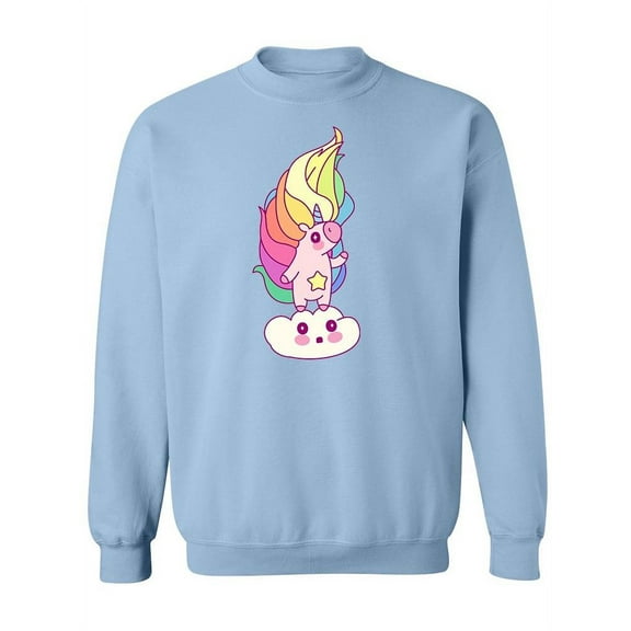 Rainbow Unicorn On Cloud. Sweatshirt Women -Image by Shutterstock, Female x-Large