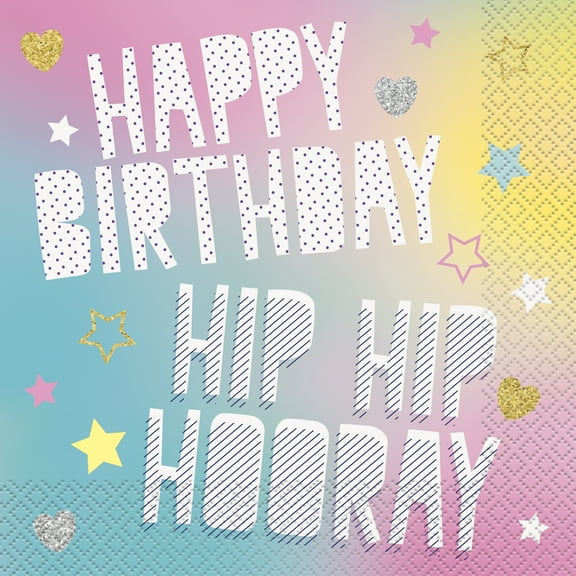 Rainbow Unicorn Paper Luncheon Napkins, 6.5 in, 16ct