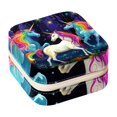 thumbnail image 1 of Rainbow Unicorn Travel Portable Decorative Box - Square Jewelry Storage and Organizer Box for Rings, Earrings, Necklaces, and Bracelets - Suitable for Girls and Women - Necklace Organizer Box, 1 of 6