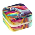 thumbnail image 1 of Rainbow Unicorn Travel Portable Square Display Case: Earring and Necklace Organizer - Ideal for Girls and Women, 1 of 6