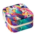 thumbnail image 1 of Rainbow Unicorn Travel Portable Square Jewelry Box Organizer for Rings, Earrings, Necklaces, Bracelets, etc. for Girls and Women, 1 of 6