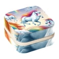 thumbnail image 1 of Rainbow Unicorn Travel Portable Square Jewelry Stand Organizer Storage Box for Rings, Earrings, Necklaces, Bracelets - Suitable for Girls and Women, 1 of 6
