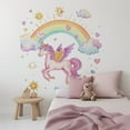 thumbnail image 1 of Rainbow Unicorn Wall Decals Unicorn Wall Stickers Rainbow wall decal Rainbow Balloon Clouds Unicorn Wall Stickers DIY Transparent Peel and Stick Baby Nursery Girls Bedroom Daycare Wall Decor, 1 of 9