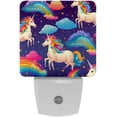 thumbnail image 1 of Rainbow Unicorns LED Square Night Lights - Bedside Lighting Solution for a Soothing Ambience in Any Room - Energy Efficient and Sleek Design - Set of 2, 1 of 6