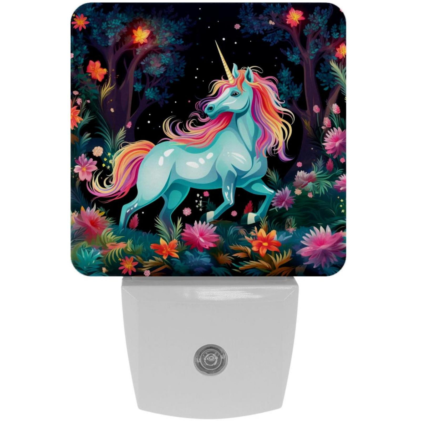 Rainbow Unicorns LED Square Night Lights Bright and Compact Bedroom