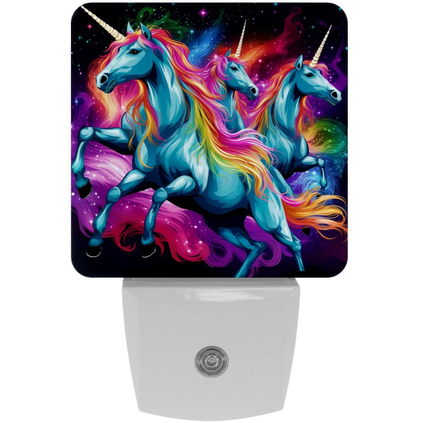 Rainbow Unicorns LED Square Night Lights - Stylish and Energy-Efficient ...