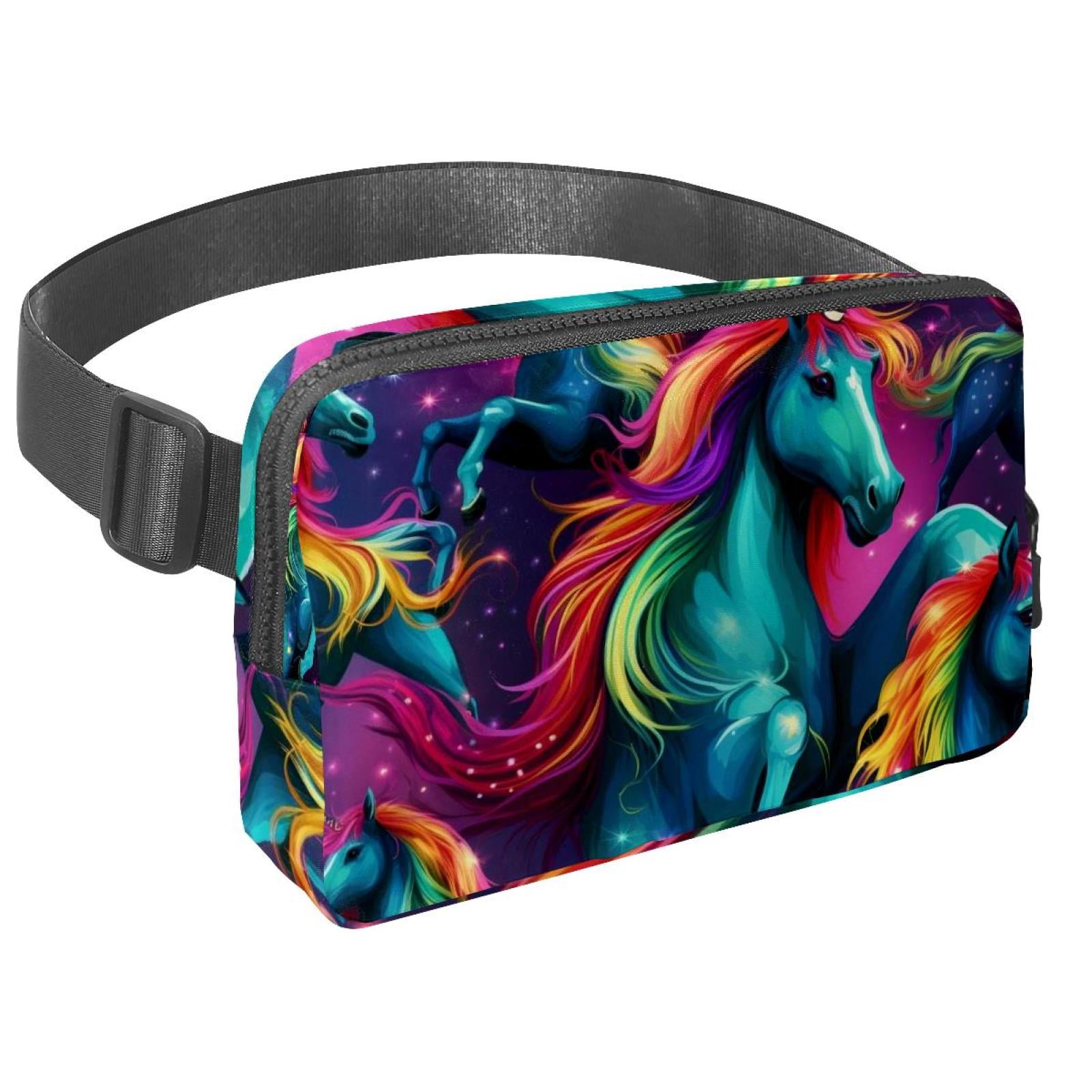 Rainbow Unicorns Lightweight Adjustable Waist Bag with Extension Strap for Men and Women - Fanny Pack Money Belt