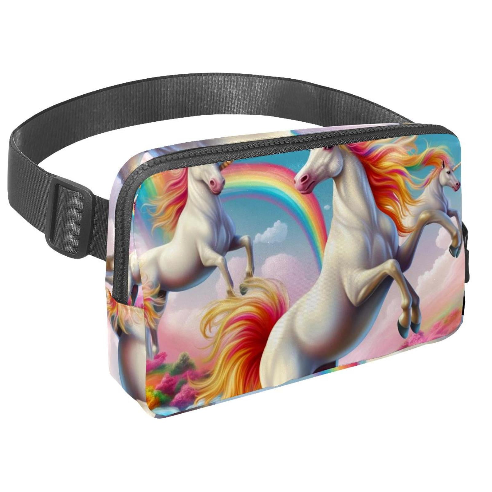 Rainbow Unicorns Lightweight Adjustable Waist Pack with Extension Strap for Unisex, Fanny Packs, Fanny Bag
