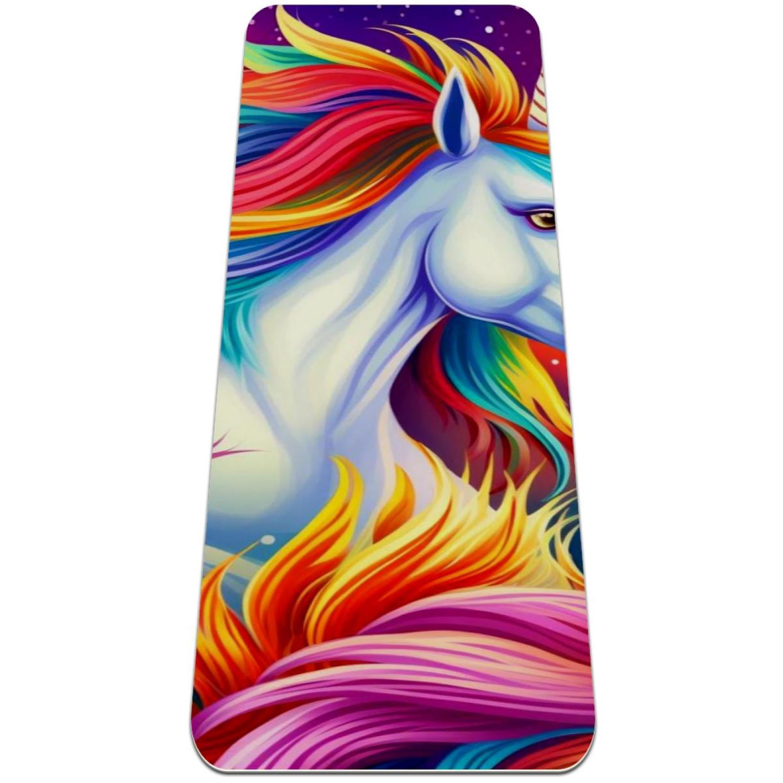 Rainbow Unicorns TPE Yoga Mats & Cushioned for Comfort & Stability