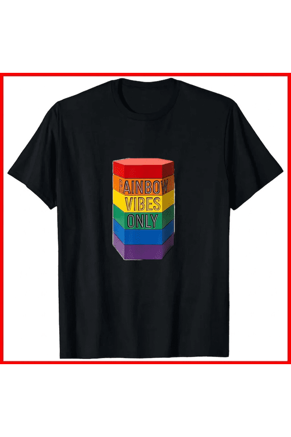 Rainbow Vibes Only Pride Month Celebration Event Apparel Unisex T-Shirt, up to size 5XL