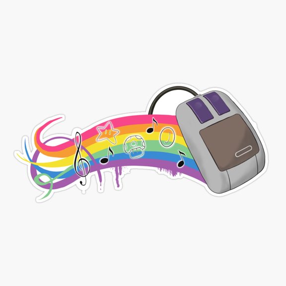 Rainbow Video Games Paint Sticker