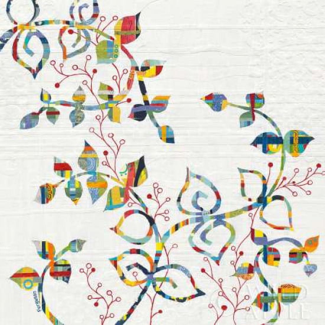 Rainbow Vines with Berries Canvas Art - Kathy Ferguson (24 x 24)